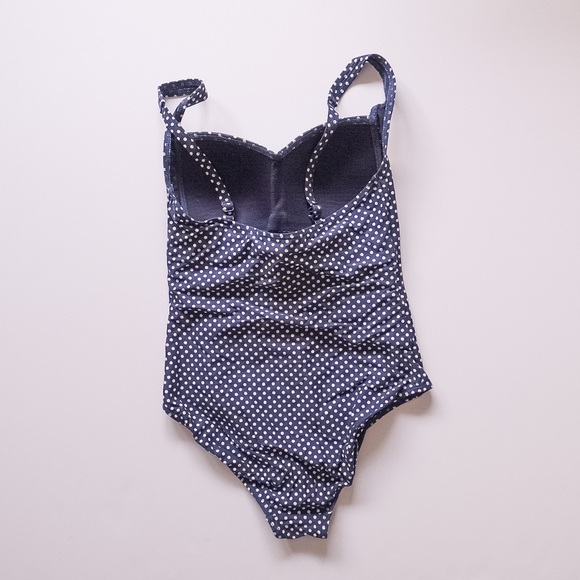 Niptuck navy and white polka dot one piece swimsuit - Picture 3 of 4